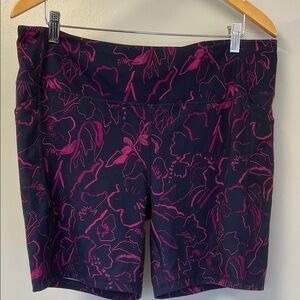 Avia Women's Floral Athletic Shorts - Blue and Pink Sz XXXL